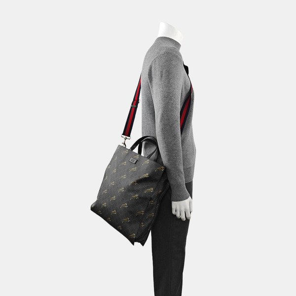 GG Supreme Monogram Coated Canvas Black