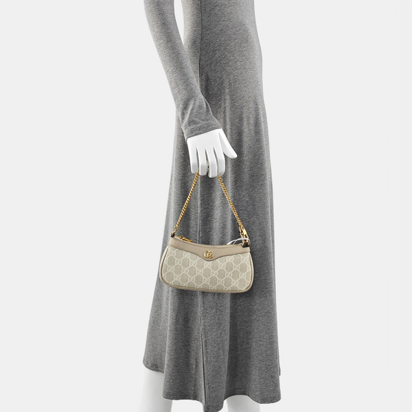 Authenticated pre-owned Ophidia Mini Monogram Coated Canvas Beige - Shoulder Bag at Looply