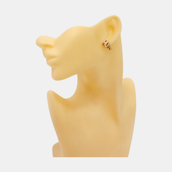 Pop H Metal Rose Gold Stud Earrings