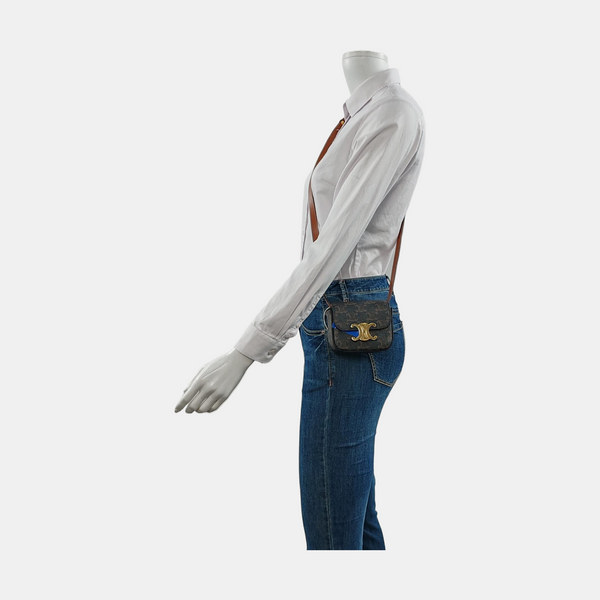 Authenticated pre-owned TRIOMPHE Mini Coated Canvas Black - Crossbody Bag at Looply