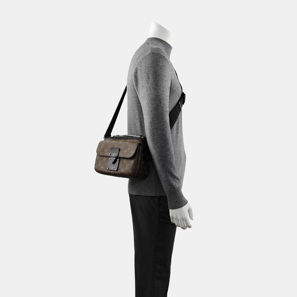 S LOCK Monogram Coated Canvas Brown