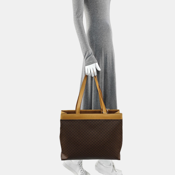 Coated Canvas Tote Bag Brown