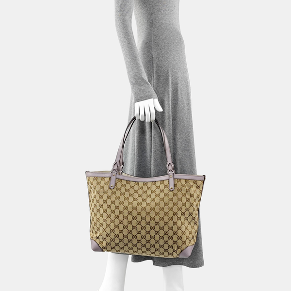 Monogram Canvas Tote Bag Beige