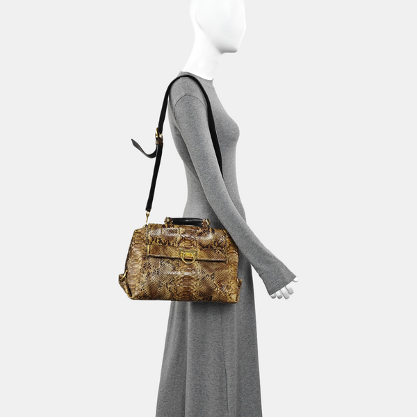 Python Shoulder Bag Brown