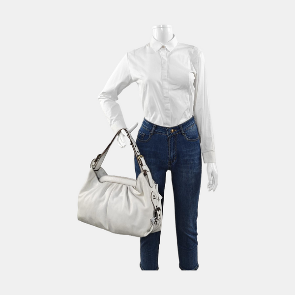 Calfskin Shoulder Bag White