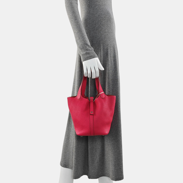 Authenticated pre-owned Picotin Lock 18 Clemence Pink - Bucket Bag at Looply