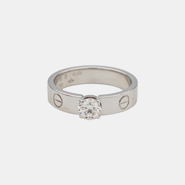LOVE 18k White Gold Silver Ring EU 49