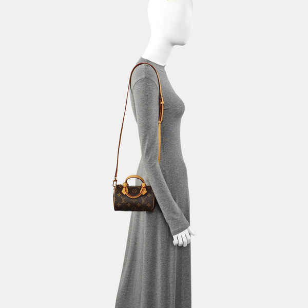 Authenticated pre-owned SPEEDY Nano Monogram Coated Canvas Brown - Shoulder Bag at Looply