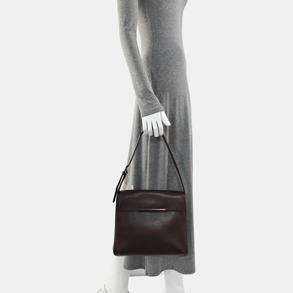 Calfskin Shoulder Bag Brown