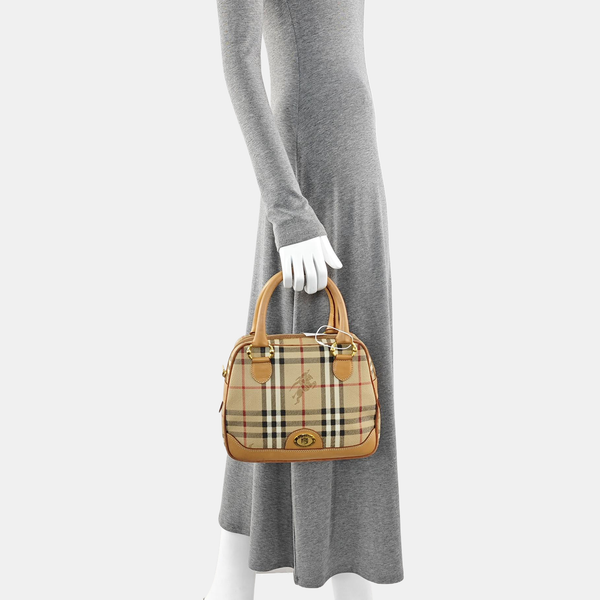 Coated Canvas Shoulder Bag Brown