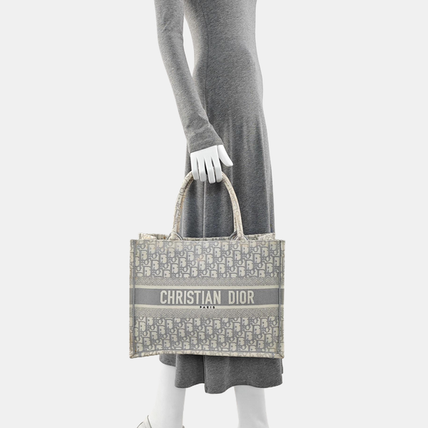 Book Tote Medium Oblique Canvas Gray