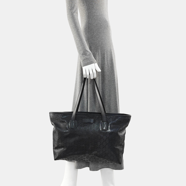 GG Imprime Large Monogram Coated Canvas Black
