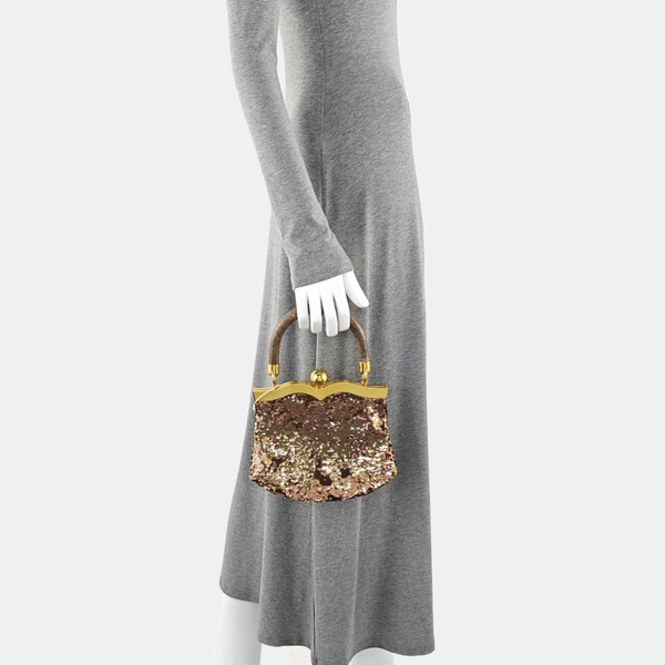 Sequins Top Handle Bag Pink