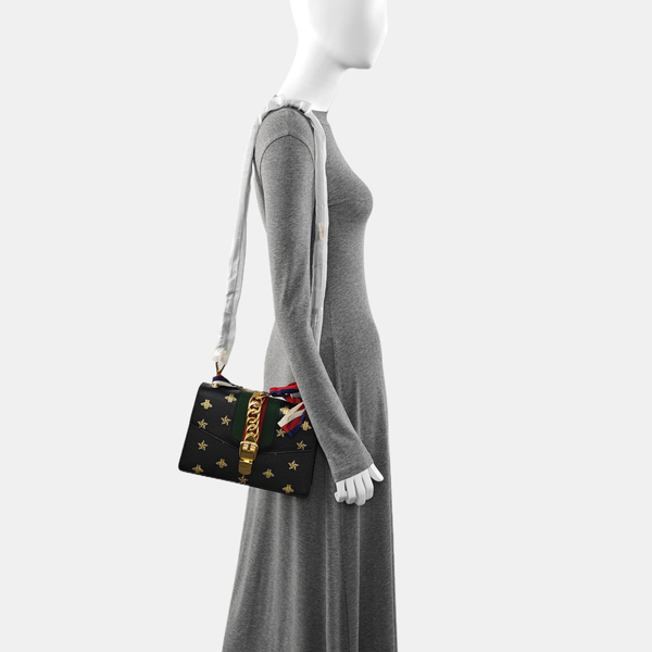 Authenticated pre-owned Sylvie Small Calfskin Black - Shoulder Bag at Looply