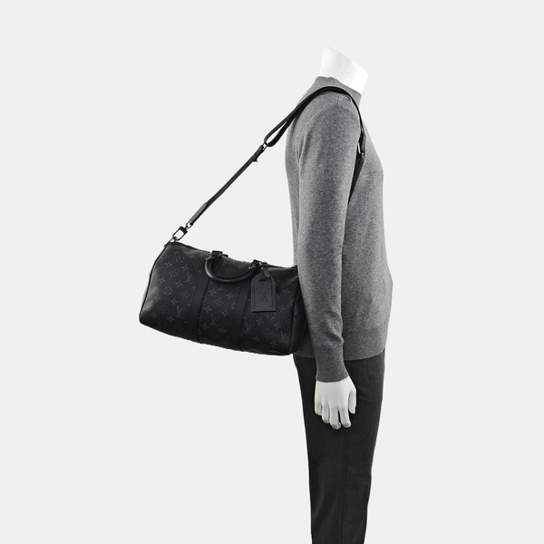 KEEPALL 35 Monogram Coated Canvas Black