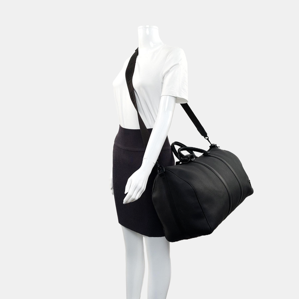 KEEPALL 55 Calfskin Black