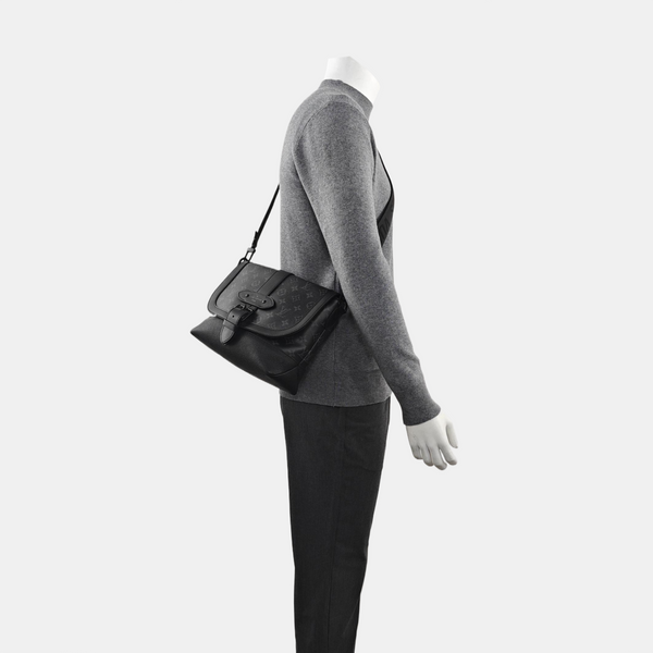 SAUMUR Monogram Coated Canvas Black