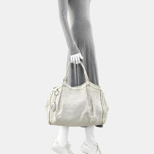 Monogram Special Material Tote Bag White