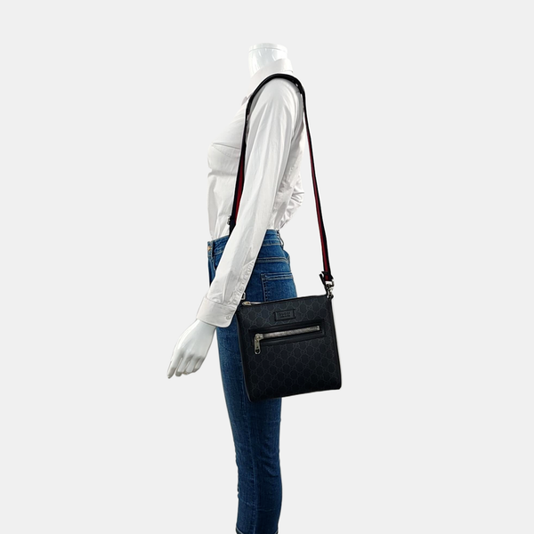 GG Imprime Small Monogram Coated Canvas Black