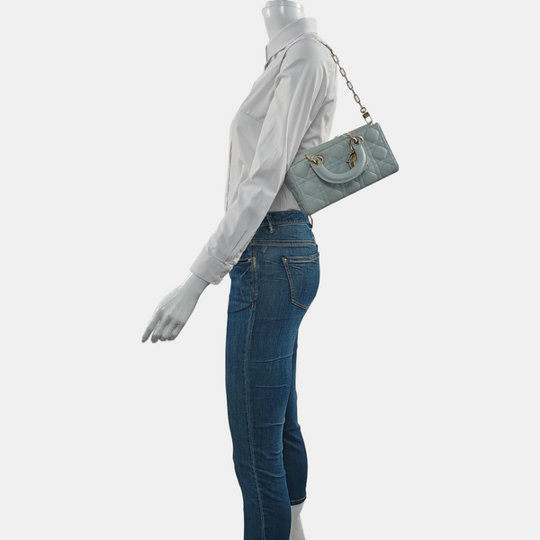 Lady D-Joy Small Cannage Lambskin Blue