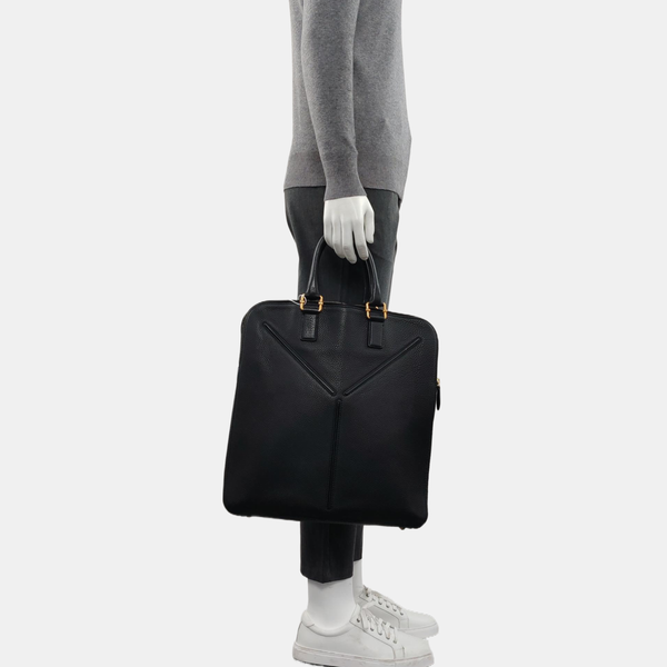 Calfskin Top Handle Bag Black