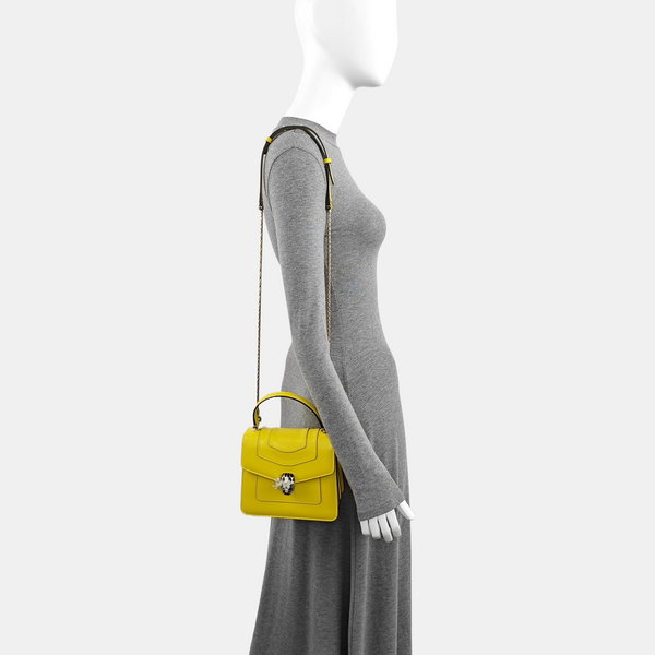 SERPENTI FOREVER Small Quilted Calfskin Yellow