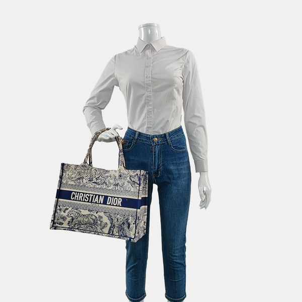 Book Tote Medium Canvas Blue