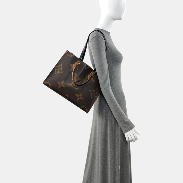 ONTHEGO MM Monogram Coated Canvas Brown