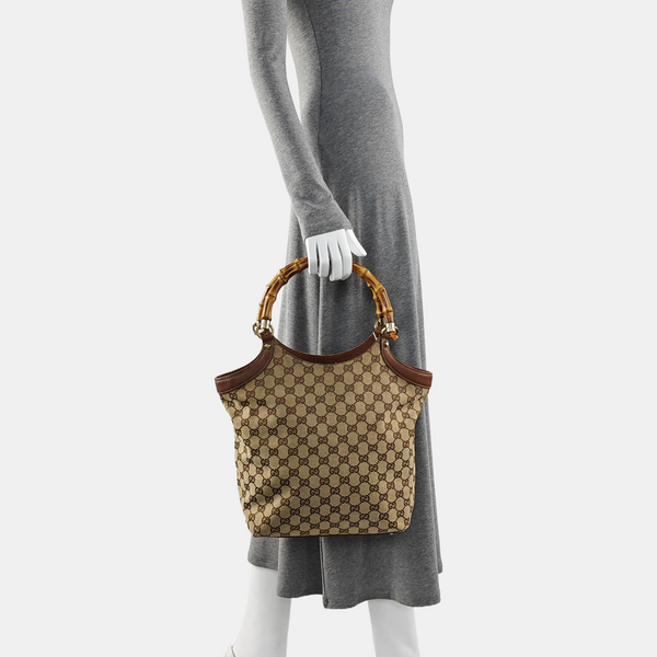 Monogram Canvas Top Handle Bag Brown
