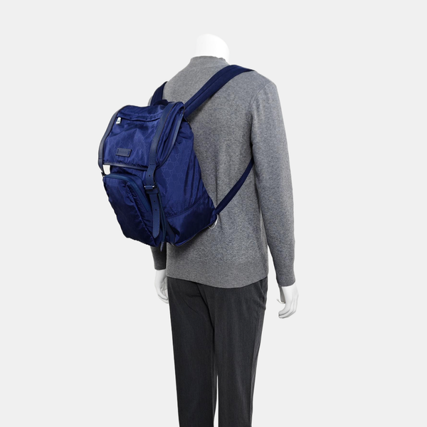 Monogram Nylon Backpack Blue