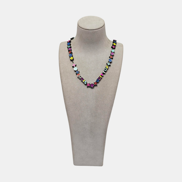LV COLORS BEADS Metal Black Necklace
