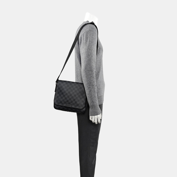 DISTRICT PM Damier Graphite Coated Canvas Gray
