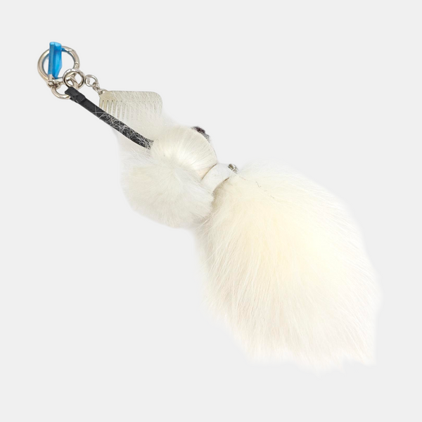 Synthetic Bag Charm White