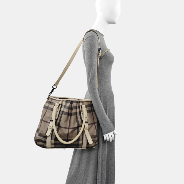 Coated Canvas Tote Bag Gray