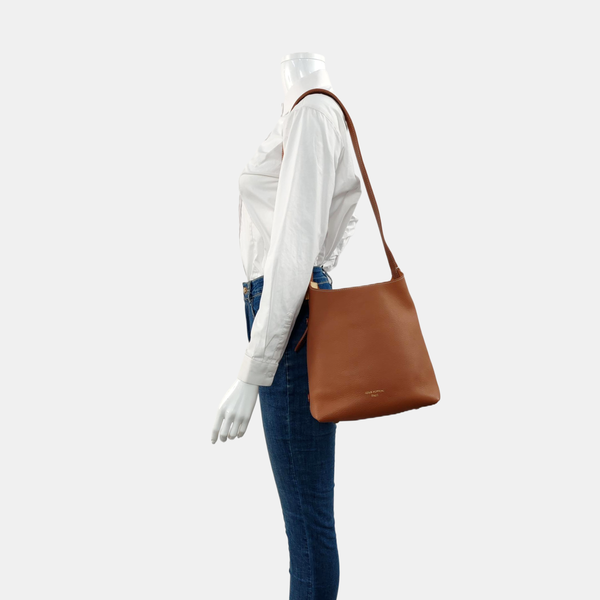 LOW KEY HOBO PM Monogram Calfskin Brown