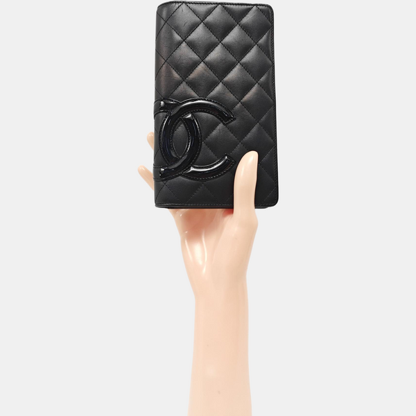 Authenticated pre-owned CAMBON Quilted Calfskin Black Wallet - Wallet at Looply