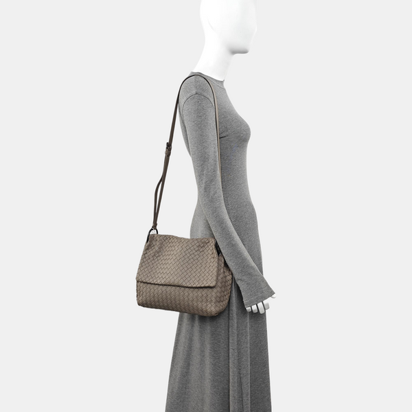 Calfskin Shoulder Bag Gray