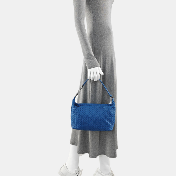 Lambskin Top Handle Bag Blue