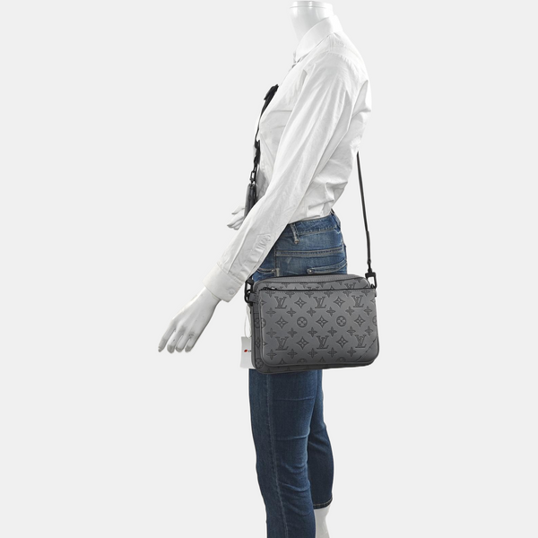 TRIO Monogram Calfskin Gray