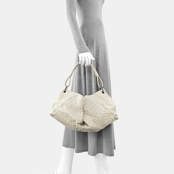 Calfskin Top Handle Bag Gray