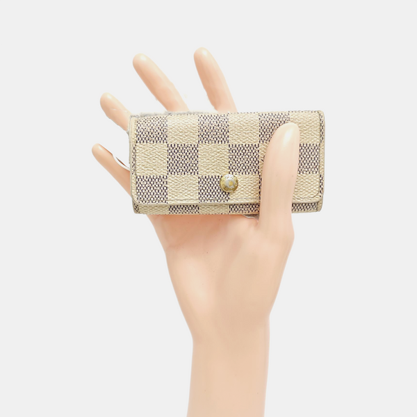 Damier Azur Coated Canvas Key Pouch White