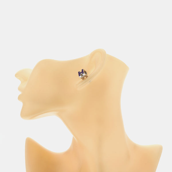 Cage D'h Metal Purple Stud Earrings