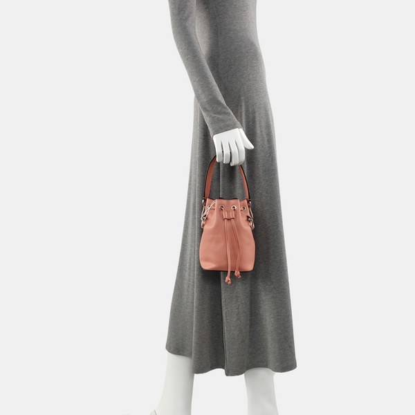 Authenticated pre-owned Mon Tresor Mini Calfskin Pink - Bucket Bag at Looply
