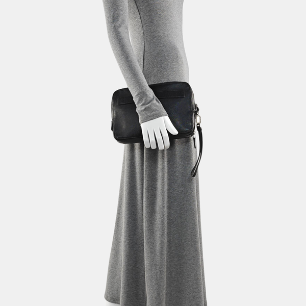 Saffiano Calfskin Clutch Black