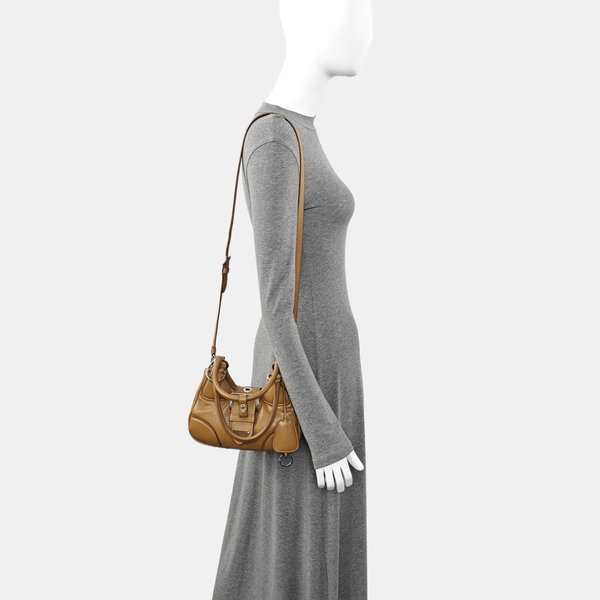 Lambskin Shoulder Bag Brown