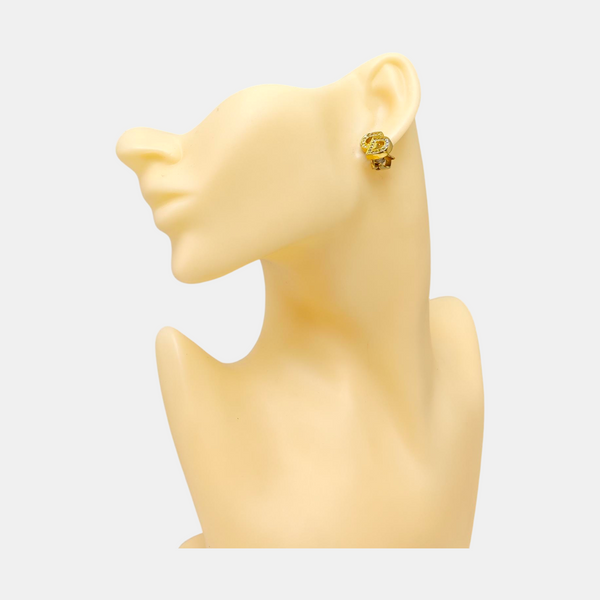 Petit CD Metal Gold Clip On Earrings