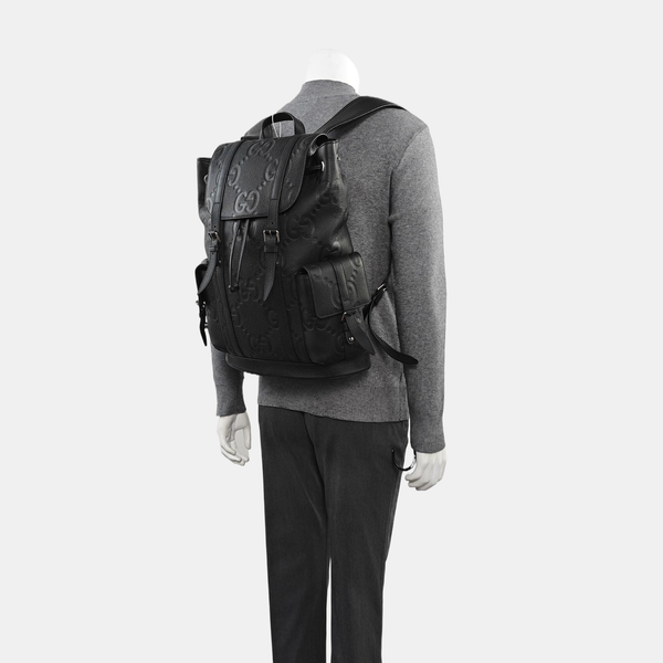 Monogram Calfskin Backpack Large Black