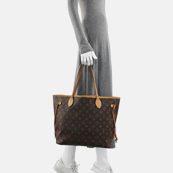 NEVERFULL MM Monogram Coated Canvas Brown