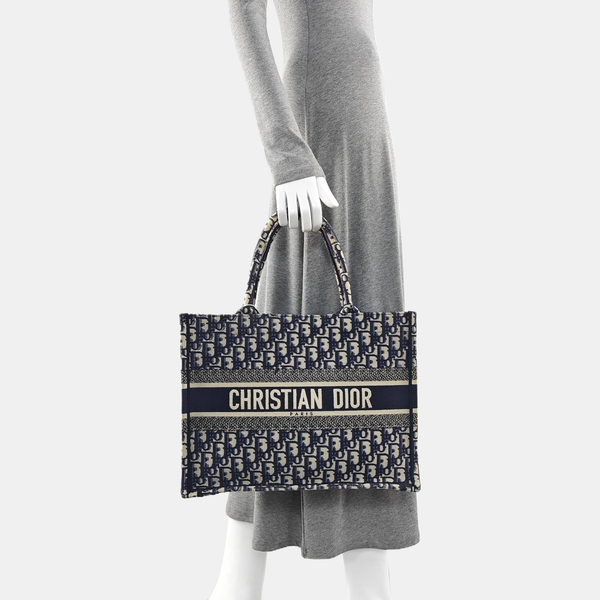 Book Tote Medium Oblique Canvas Blue