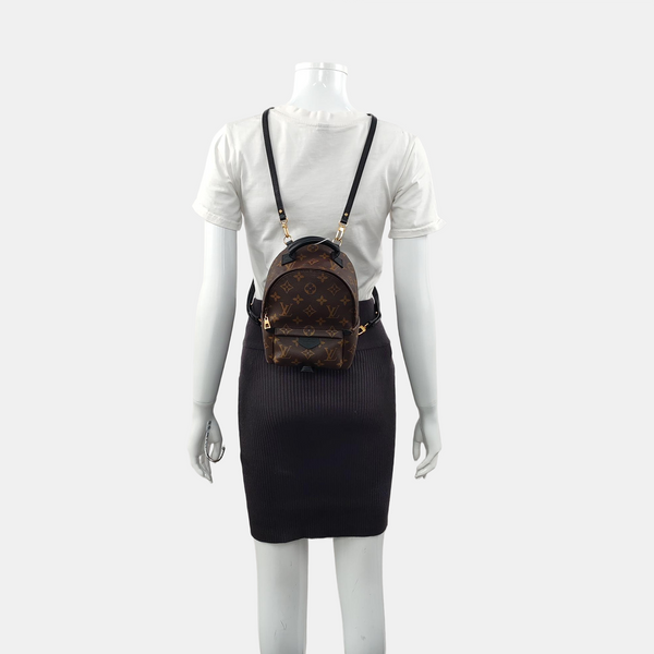 PALM SPRINGS Mini Monogram Coated Canvas Brown